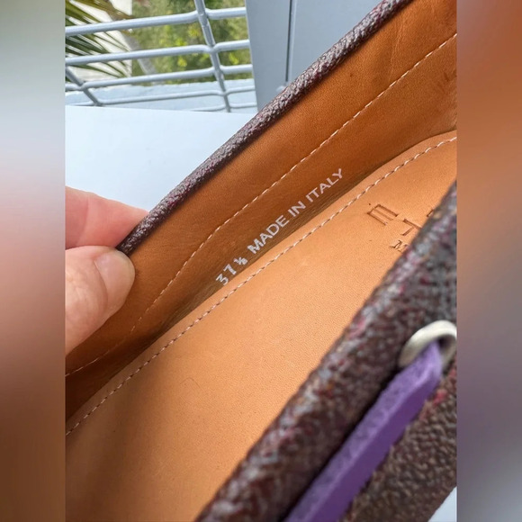 ETRO Brown Paisley Print Bow Slip On Loafers Size US 6.5 - Picture 5 of 6